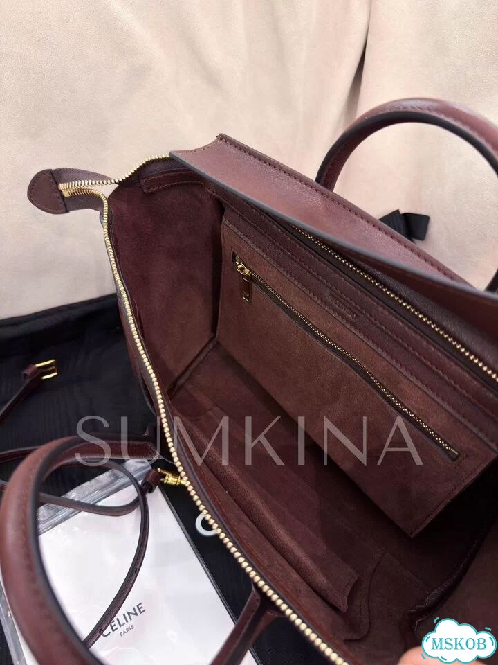 Сумка Celine Little Luggage бордовая фото 6