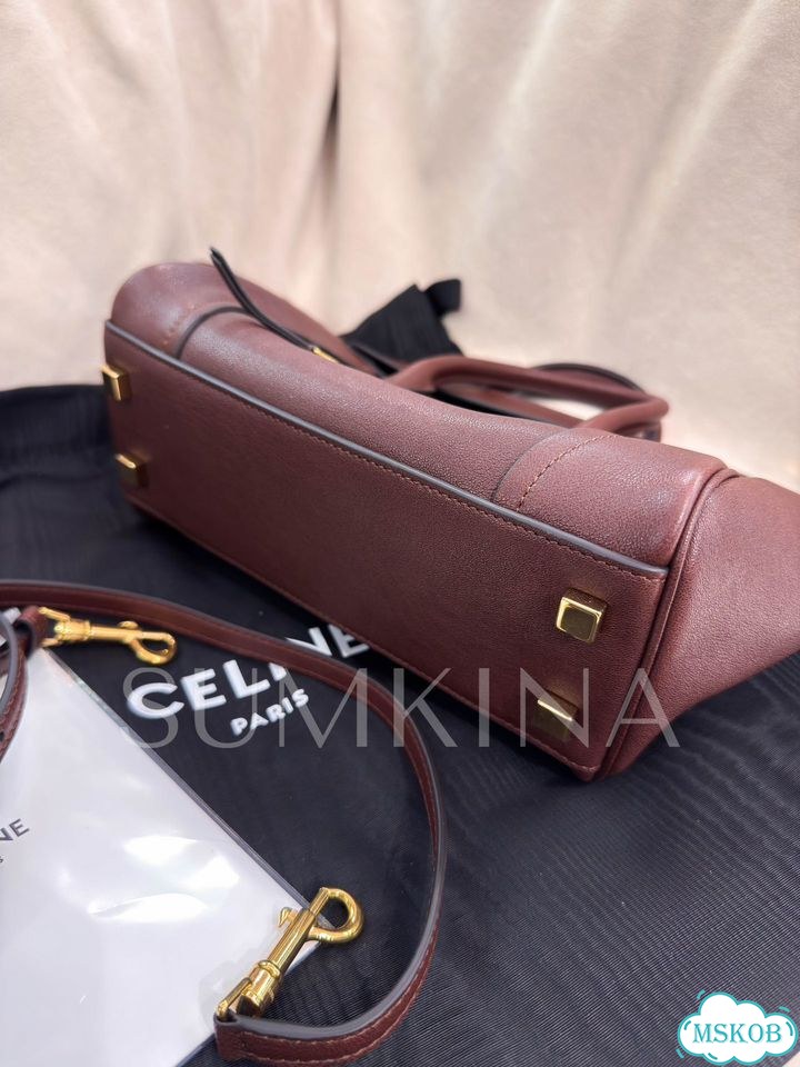 Сумка Celine Little Luggage бордовая фото 7