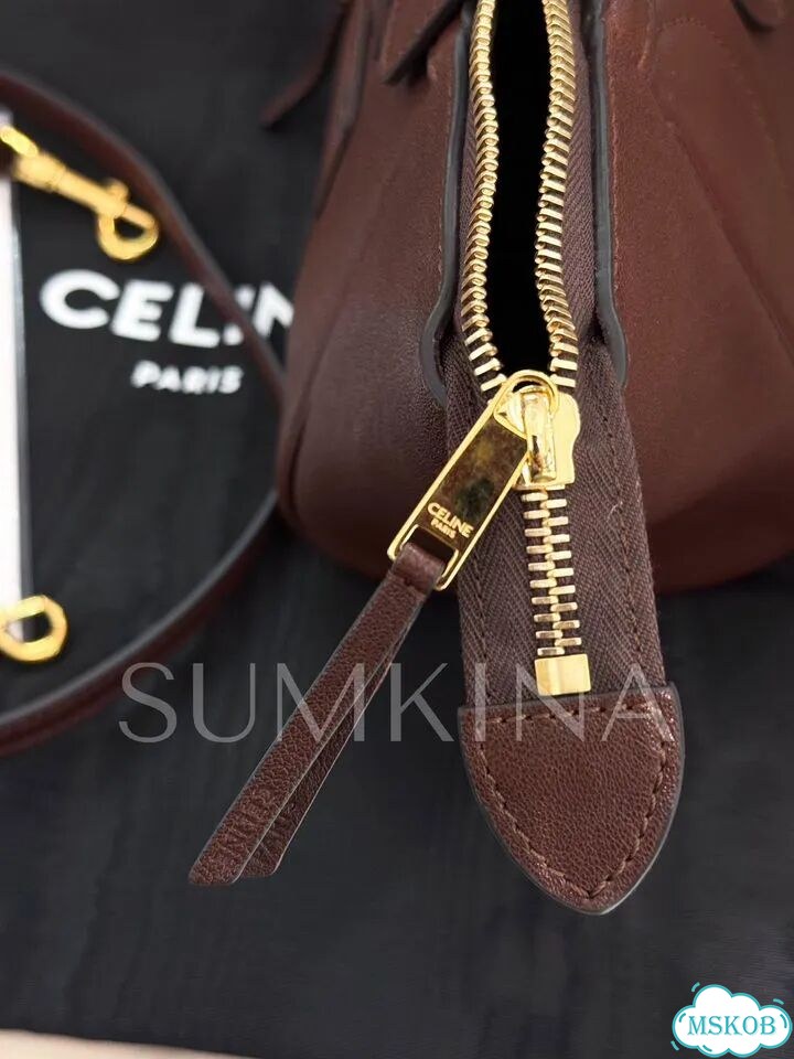 Сумка Celine Little Luggage бордовая фото 9
