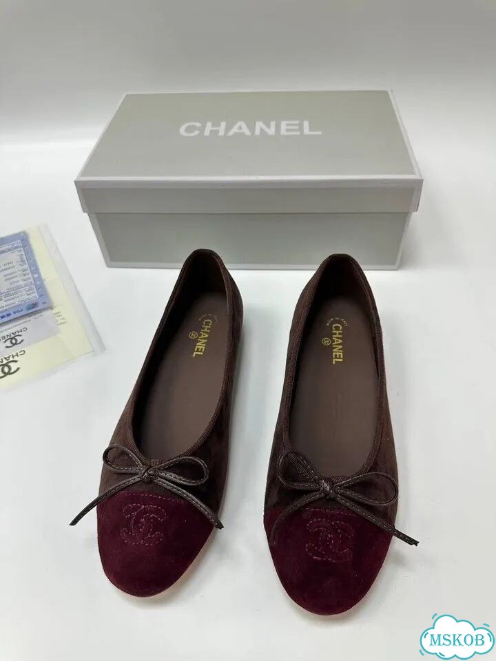 Балетки женские коричневые бордовые 36-40 Chanel фото 4
