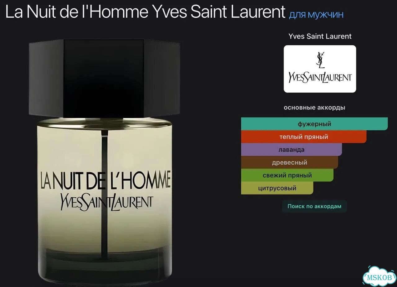 Yves Saint Laurent La Nuit De L'Homme 100ml фото 5