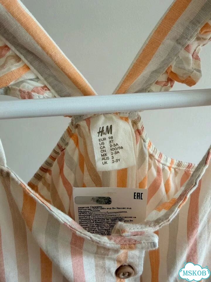 Платье для девочки H&M с оборками 2-4 года новое фото 5