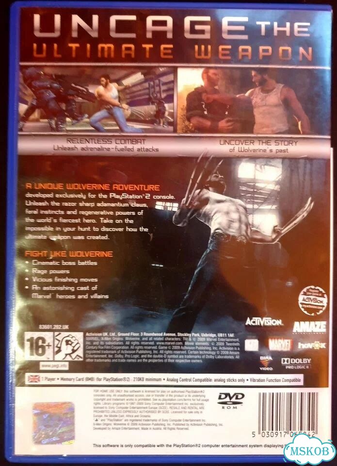 Диск X-Men Origins: Wolverine для PS2 фото 4