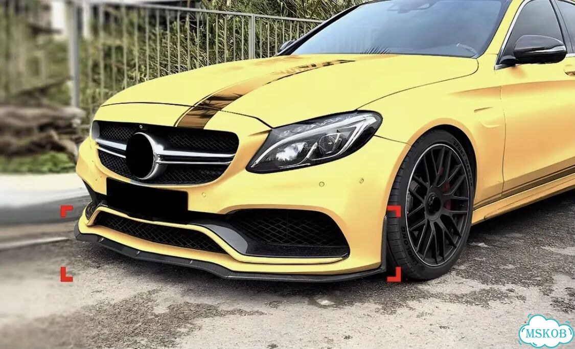 Передняя губа (сплиттер) на Mercedes W205 фото 2