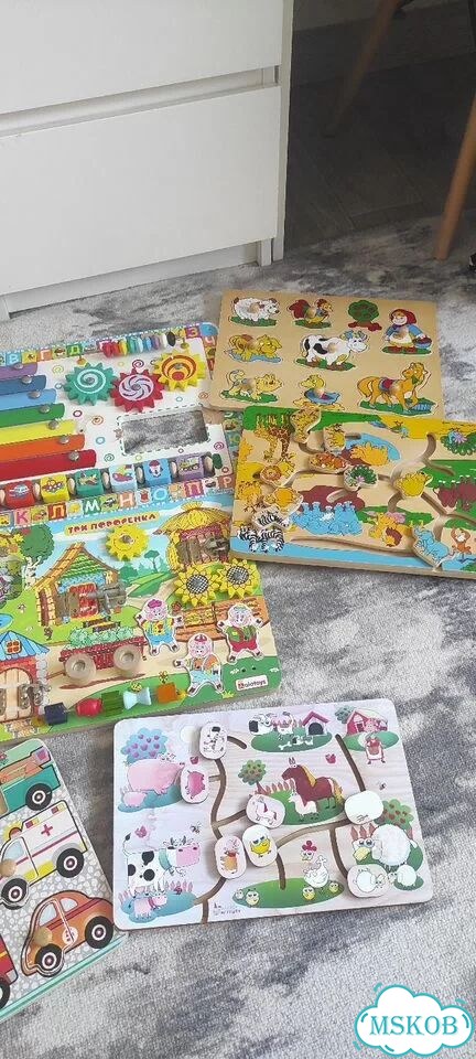 Деревянные пазлы, мягкие игрушки фото 3