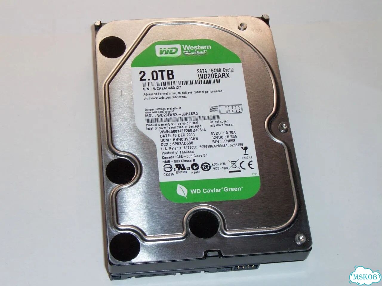 2Tb WD Caviar Green WD20Earx с малым пробегом фото 1