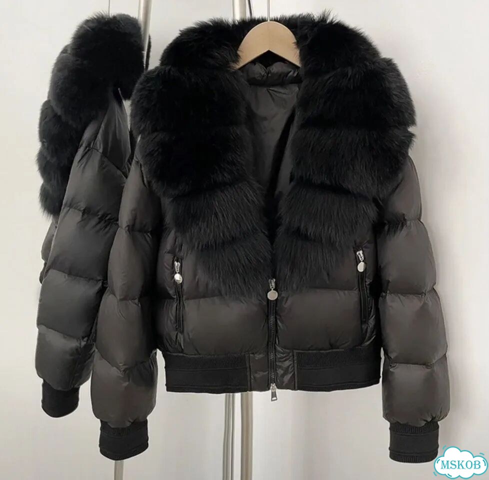 Куртка из пуха с натуральным мехом фото 2