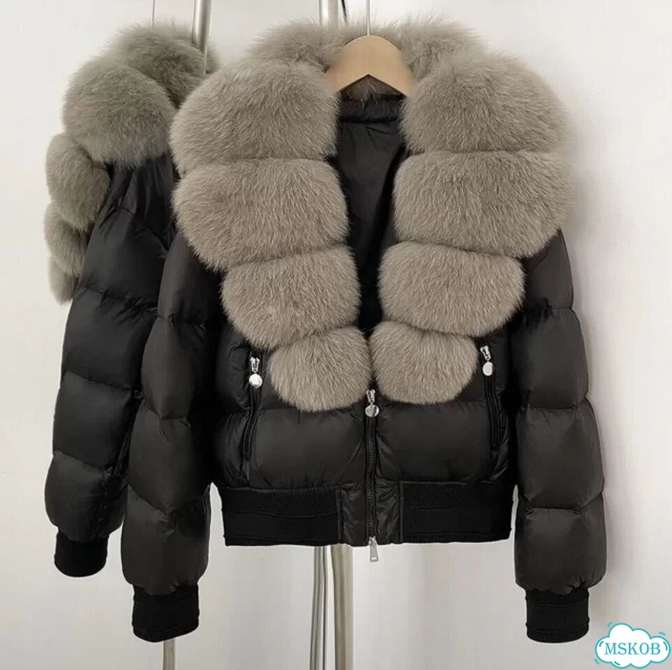 Куртка из пуха с натуральным мехом фото 3