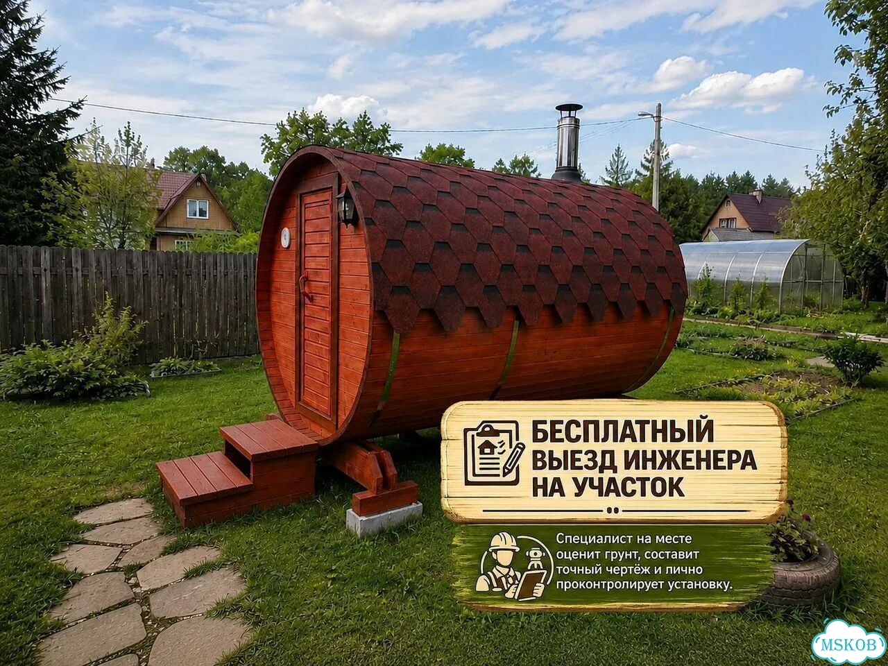 Баня-бочка 3м без переделок и доплат фото 3