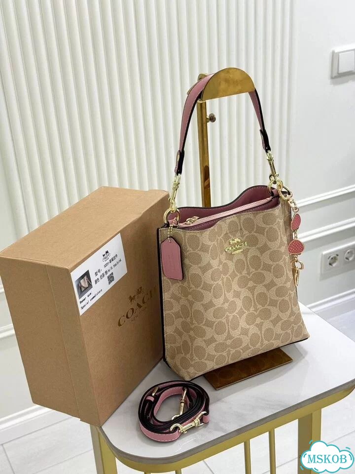 Сумка 2026 женская Coach бежевая мини фото 3