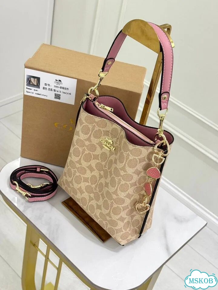 Сумка 2026 женская Coach бежевая мини фото 4