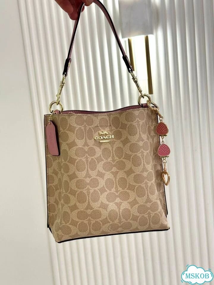 Сумка 2026 женская Coach бежевая мини фото 7