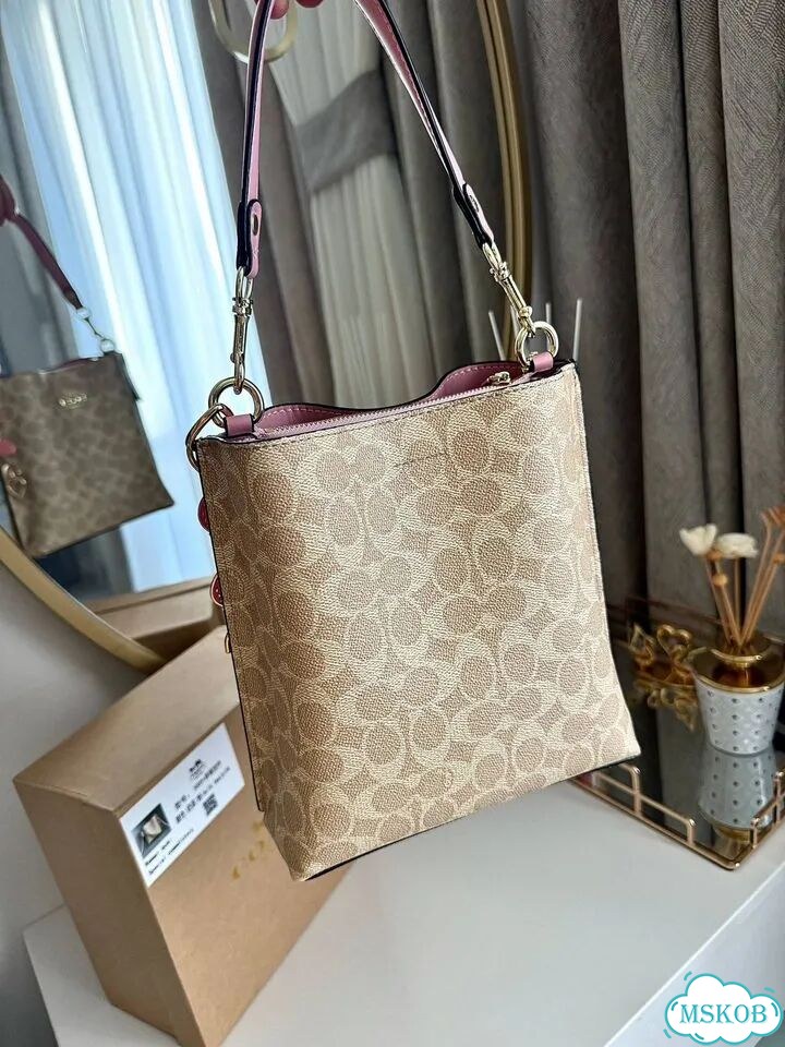 Сумка 2026 женская Coach бежевая мини фото 8
