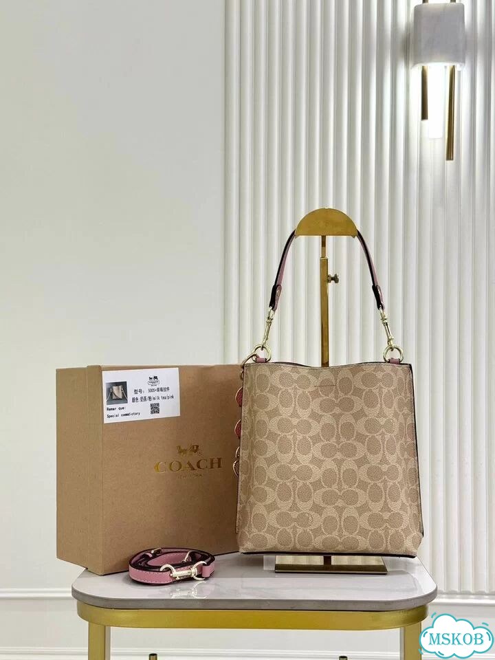 Сумка 2026 женская Coach бежевая мини фото 9