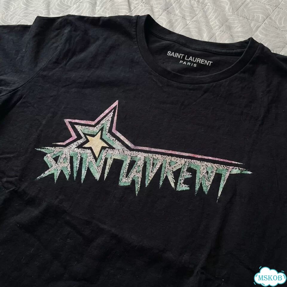 Футболка Saint Laurent Glitter Rock Star фото 2