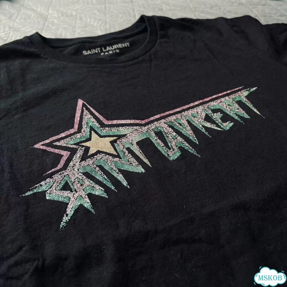 Футболка Saint Laurent Glitter Rock Star фото 3