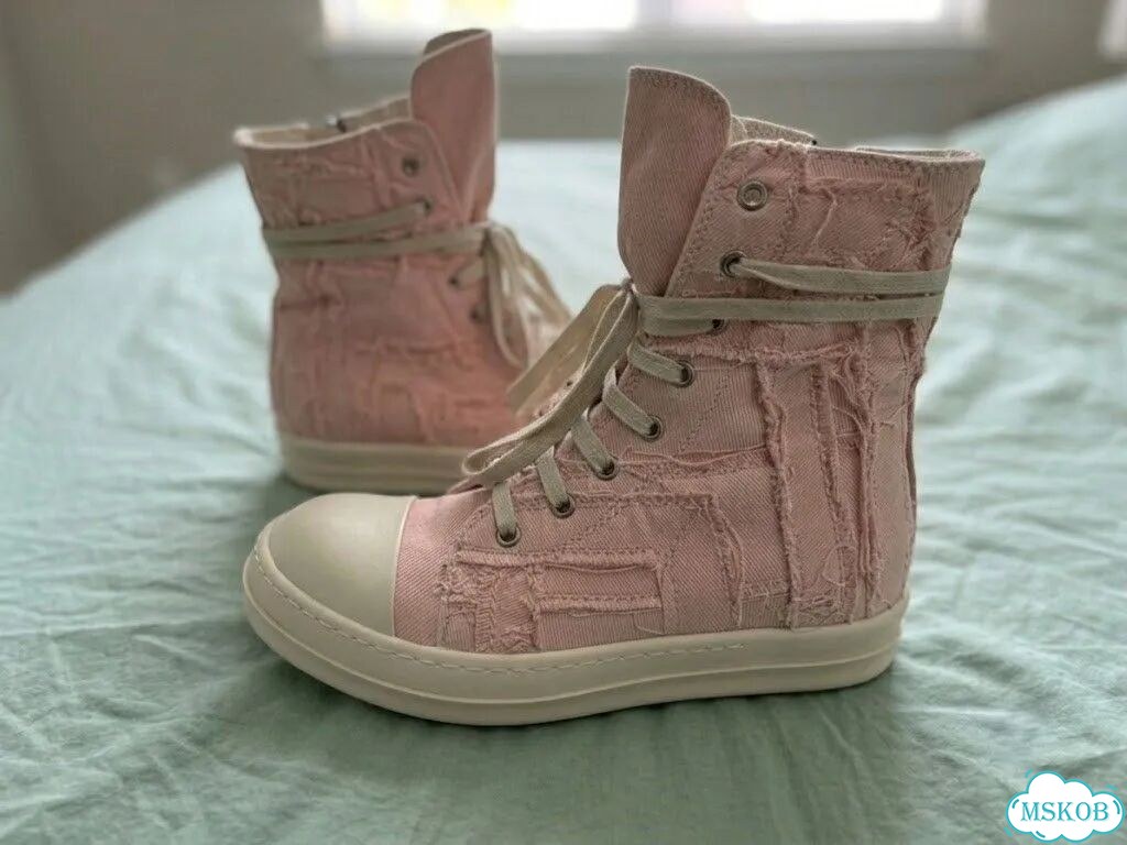 Кеды Rick Owens Ramones Slashed розовые фото 1