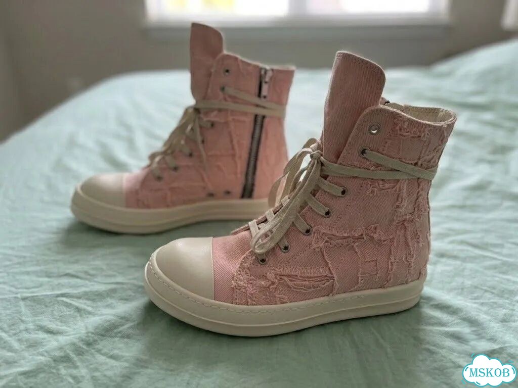 Кеды Rick Owens Ramones Slashed розовые фото 2