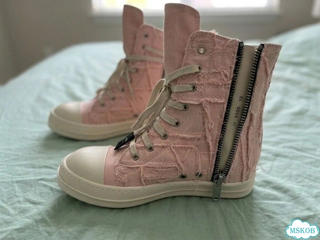 Кеды Rick Owens Ramones Slashed розовые фото 3