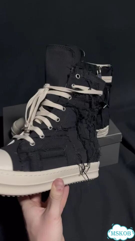 Rick owens ramones slashed черные фото 1