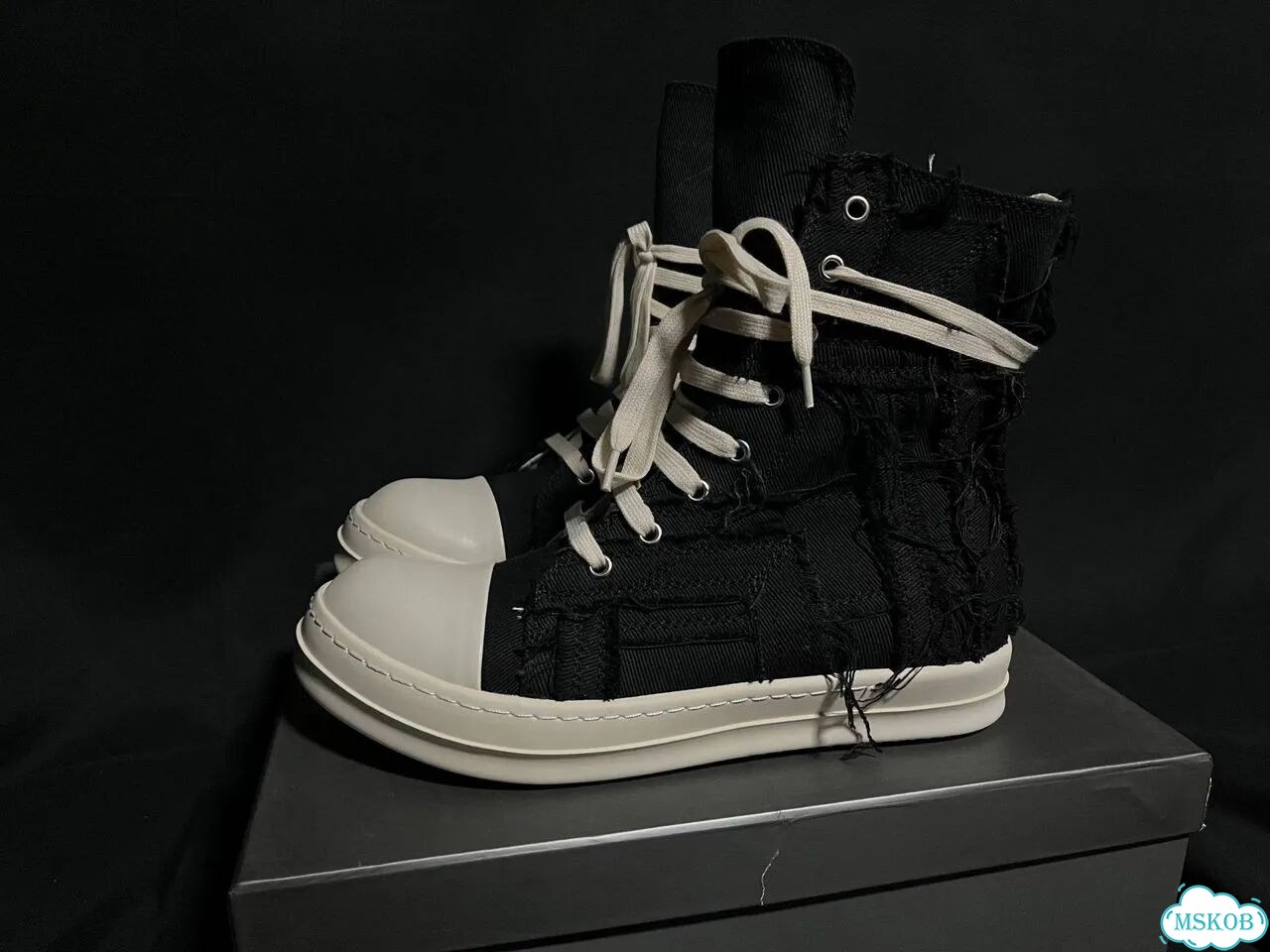 Rick owens ramones slashed черные фото 4