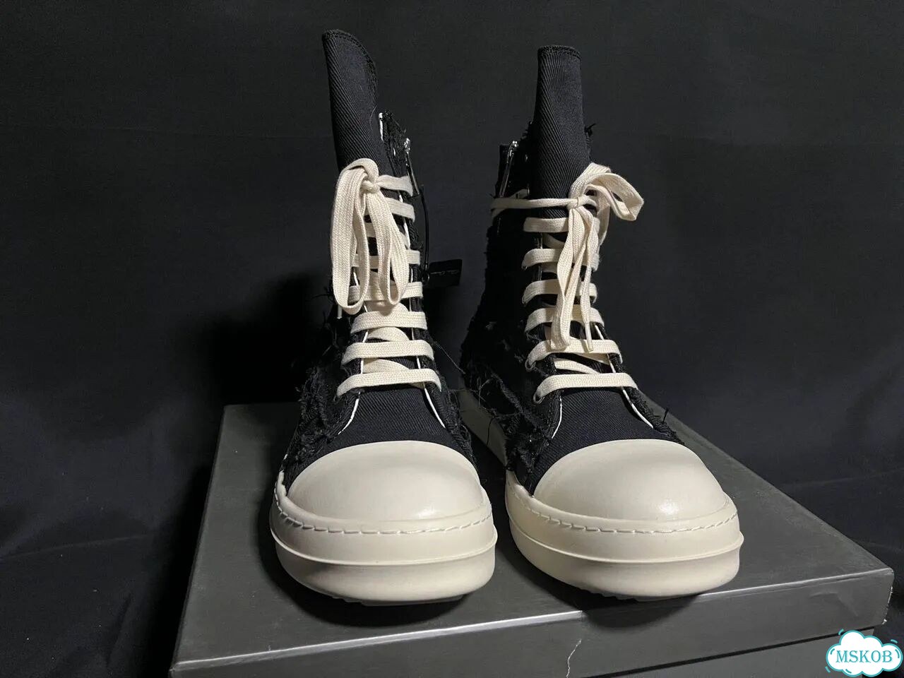 Rick owens ramones slashed черные фото 5