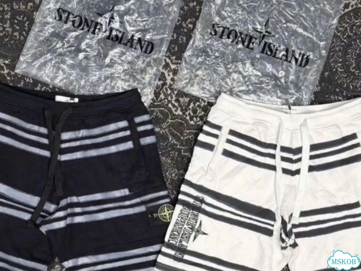 Шорты stone island x supreme белые фото 6