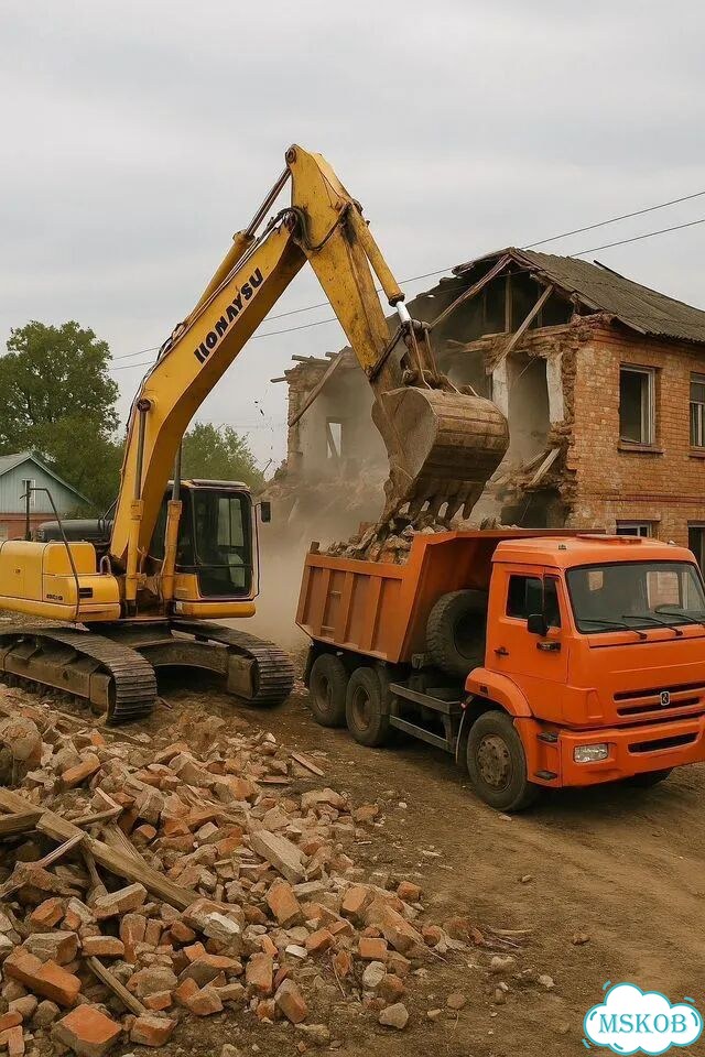 Снос старых домов с вывозом в Авсюнино фото 5