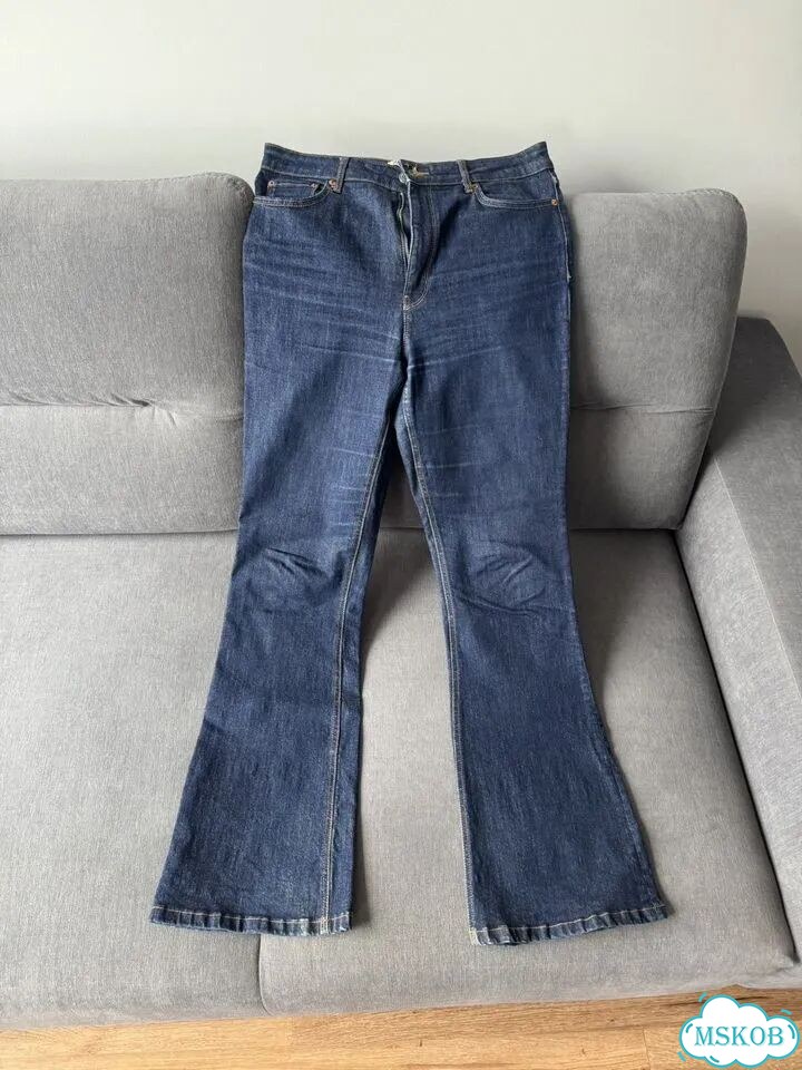 Женские джинсы Zara, синие, клеш фото 2
