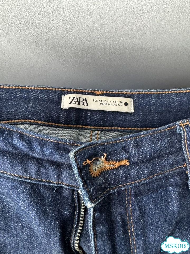 Женские джинсы Zara, синие, клеш фото 3