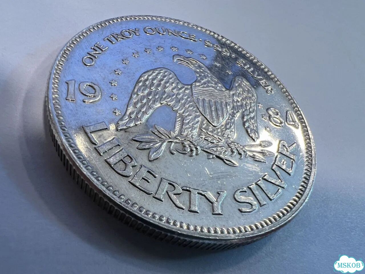 Унция серебра A-Mark Liberty Silver 1984 (США) фото 2