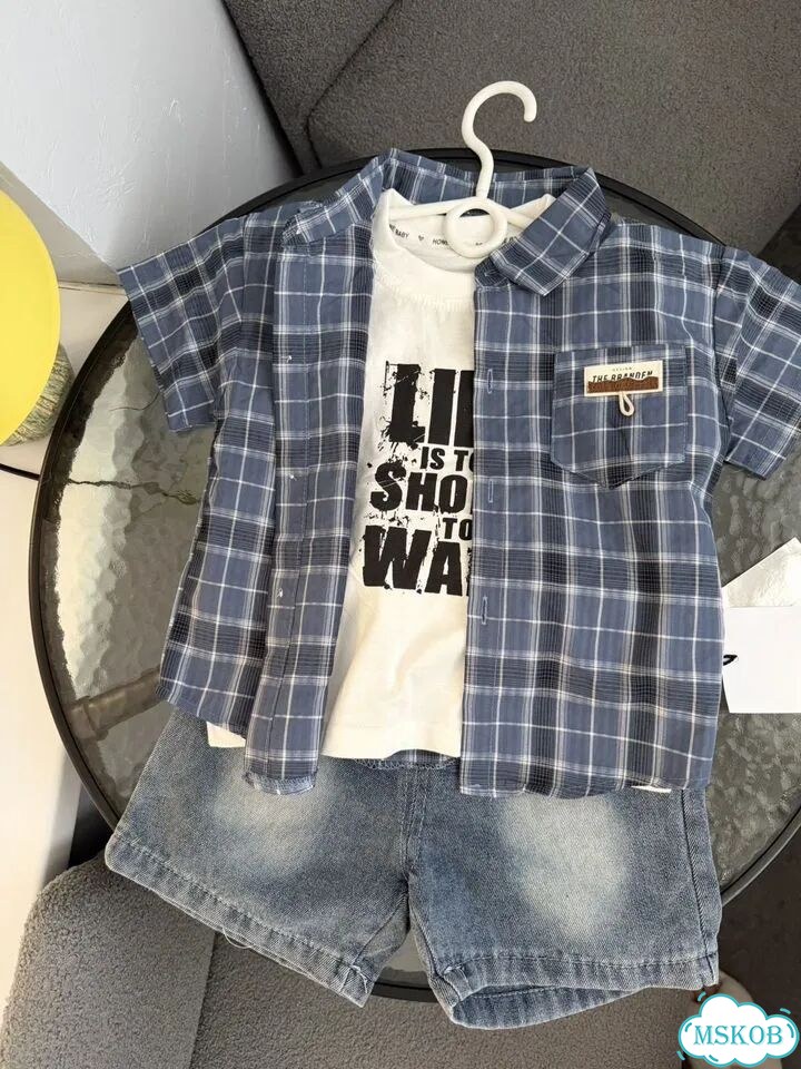 Летний Костюм тройка с рубашкой для мальчика фото 3