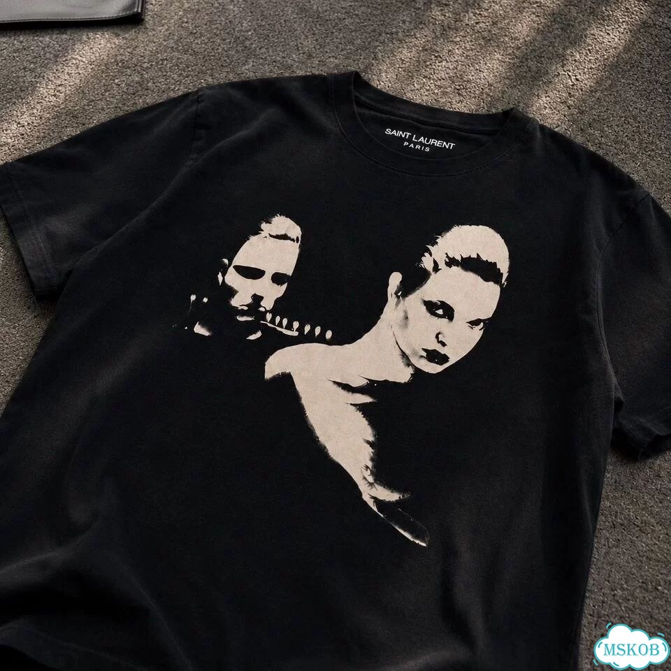 Футболка Saint Laurent Vertigo Tee черная фото 1
