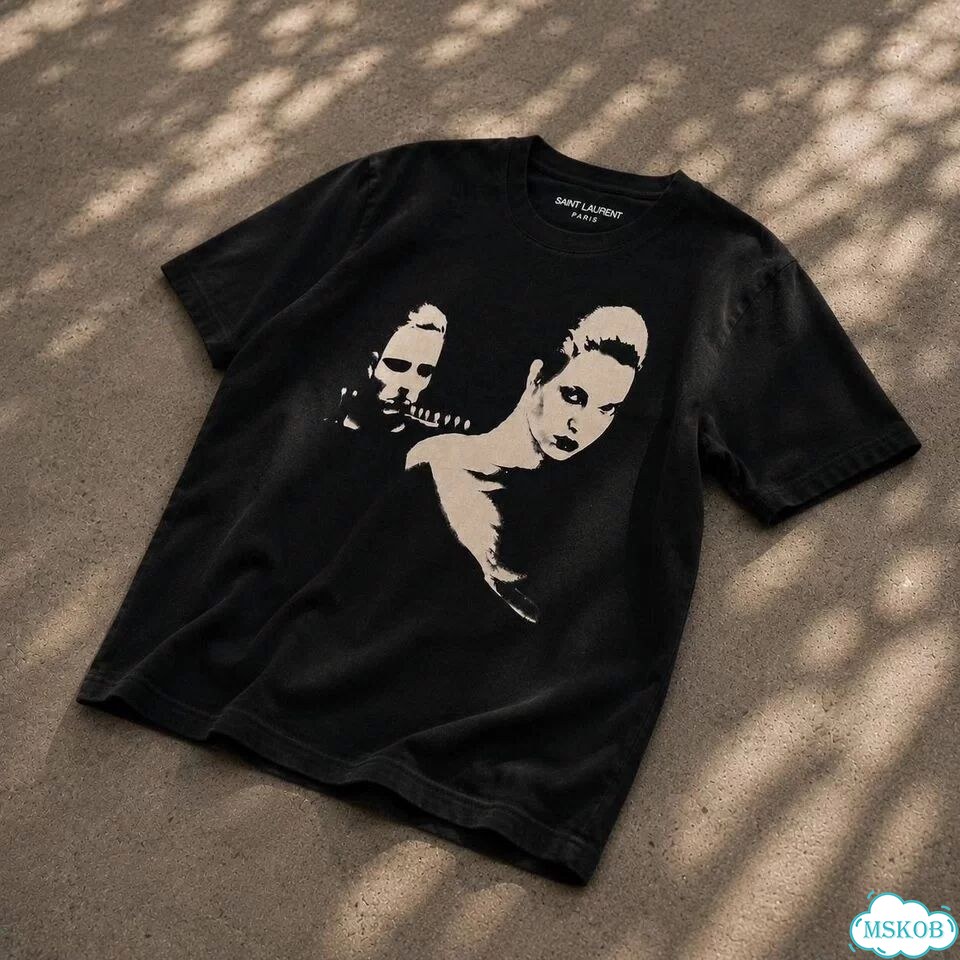 Футболка Saint Laurent Vertigo Tee черная фото 3