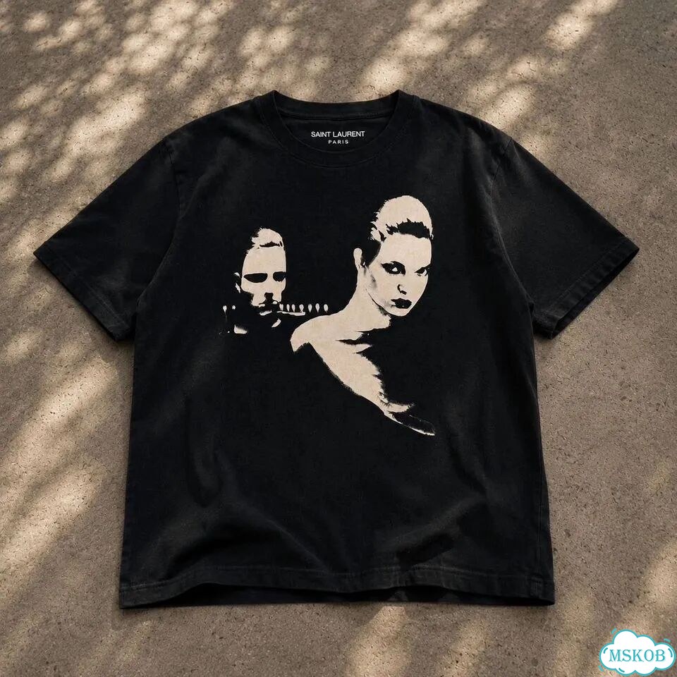 Футболка Saint Laurent Vertigo Tee черная фото 4