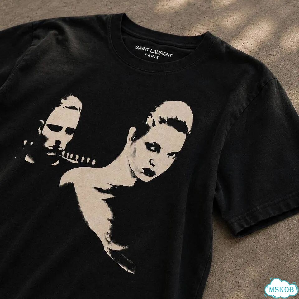 Футболка Saint Laurent Vertigo Tee черная фото 5