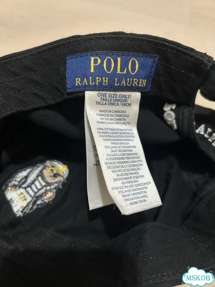 Кепка polo ralph lauren bear черная фото 3
