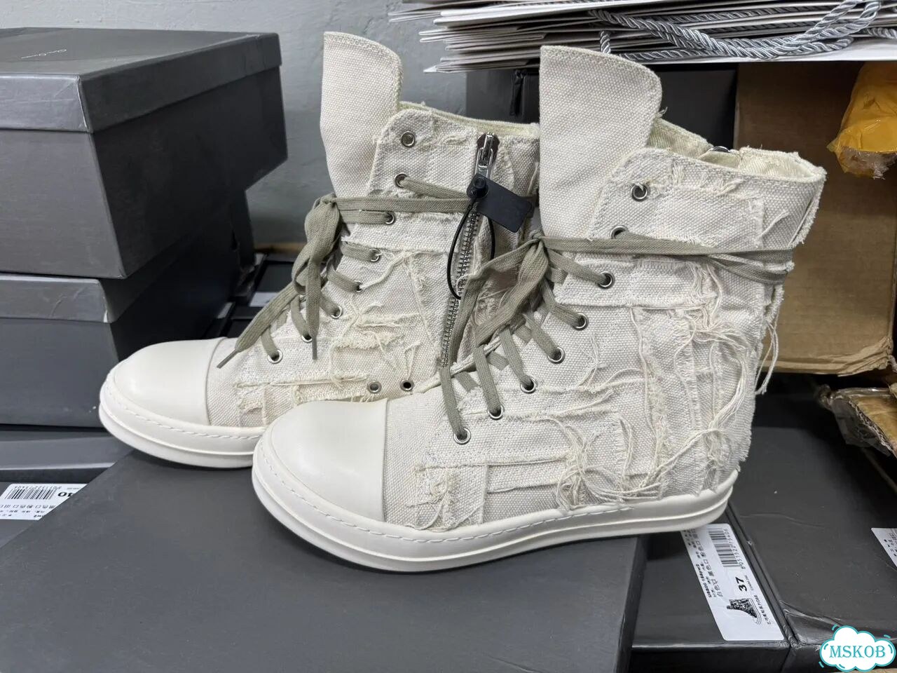 Rick Owens Slashed Ramones Distressed beige СПб фото 1