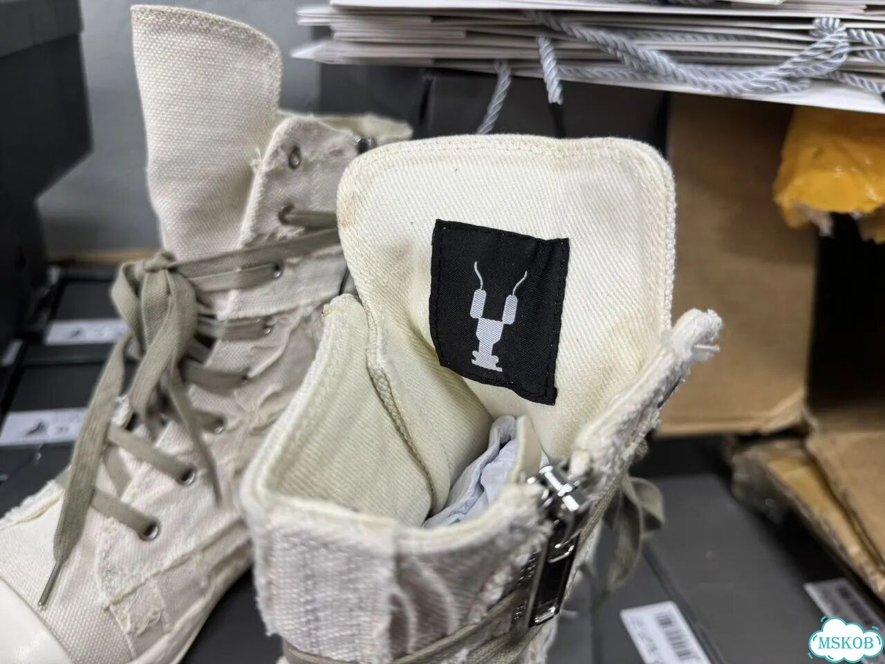 Rick Owens Slashed Ramones Distressed beige СПб фото 5