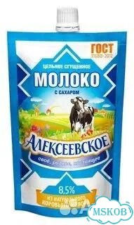 Молоко цельное сгущенное с сахаром Алексеевское фото 2