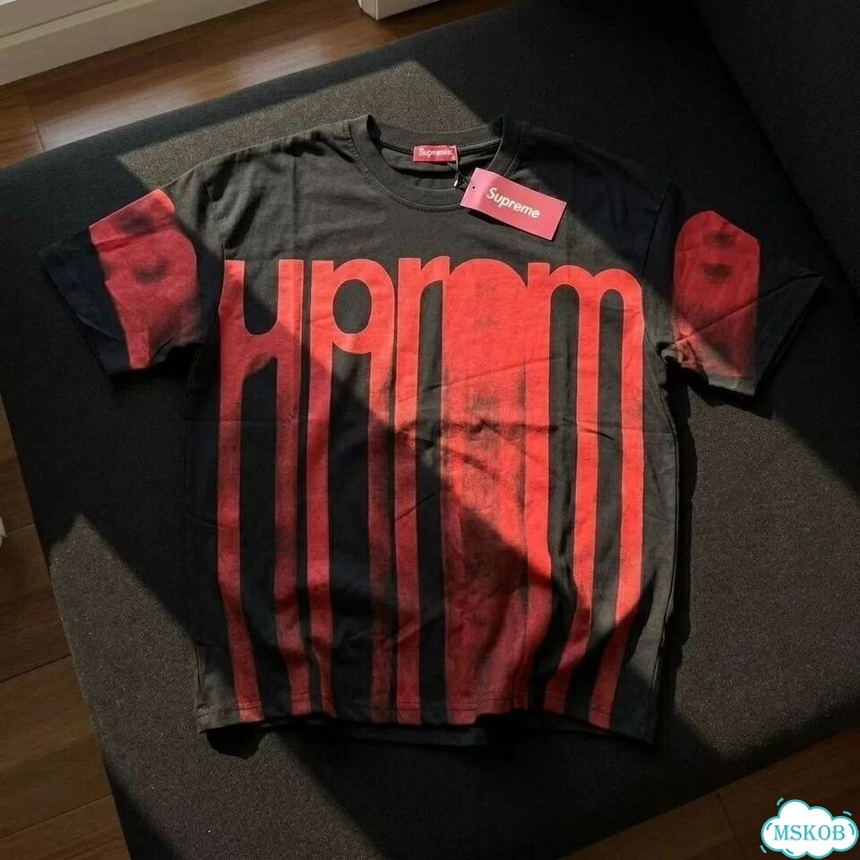 Футболка Supreme blurred logo черная фото 2