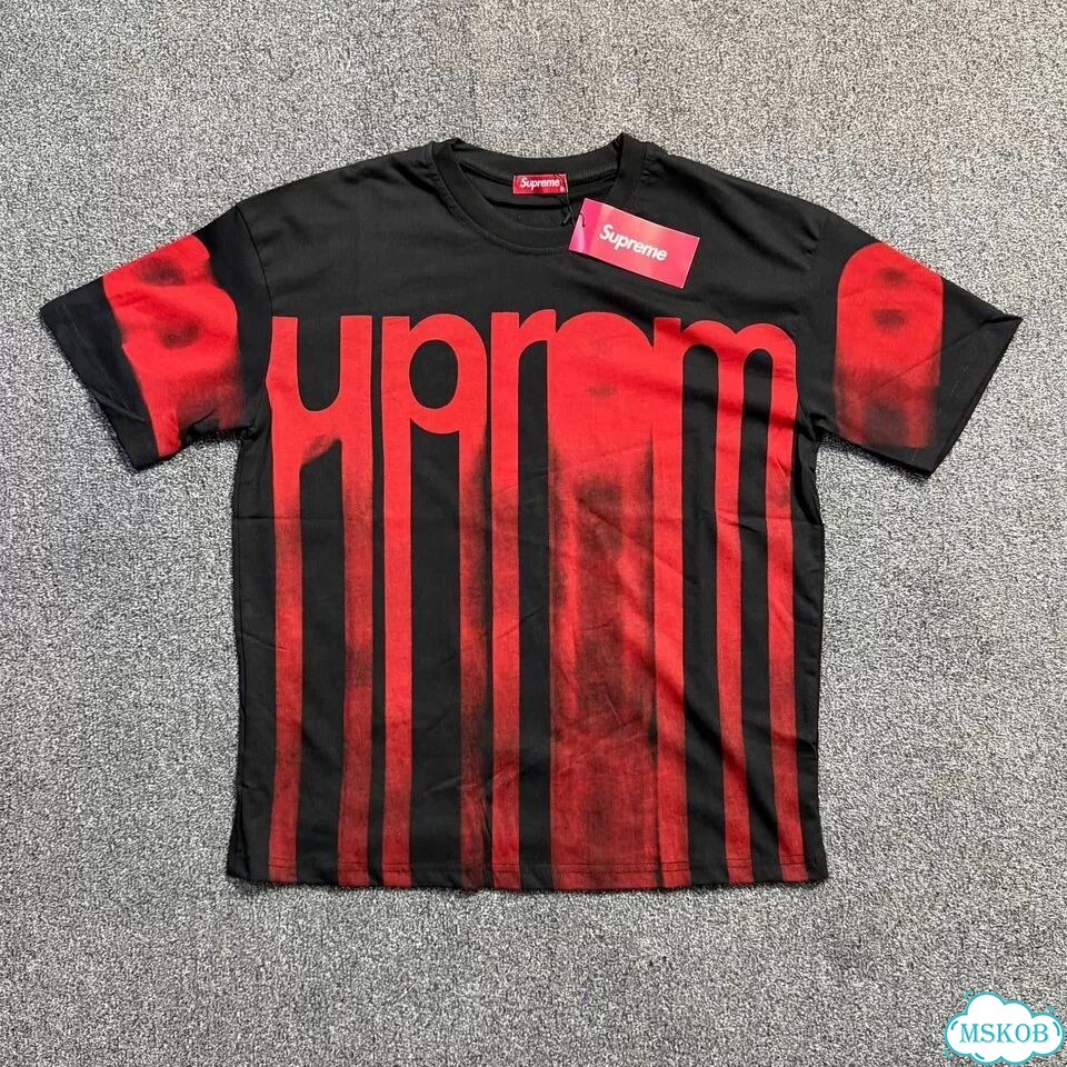 Футболка Supreme blurred logo черная фото 3