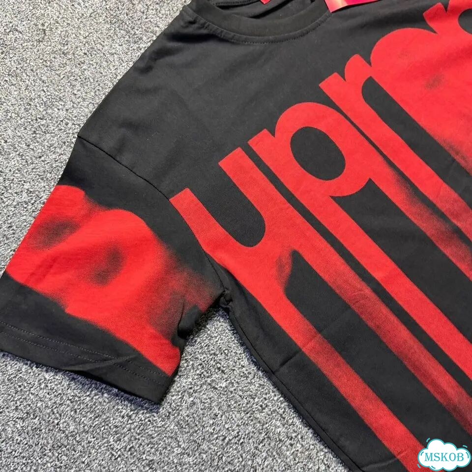 Футболка Supreme blurred logo черная фото 5
