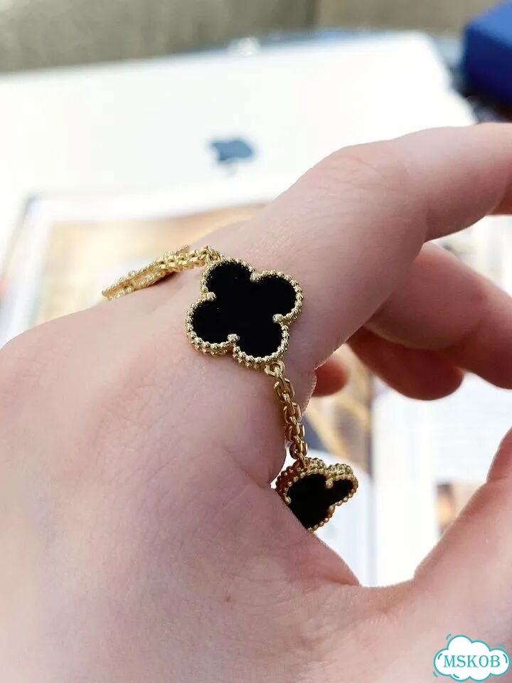 Браслет Van Cleef & Arpels Alhambra золото агат фото 3