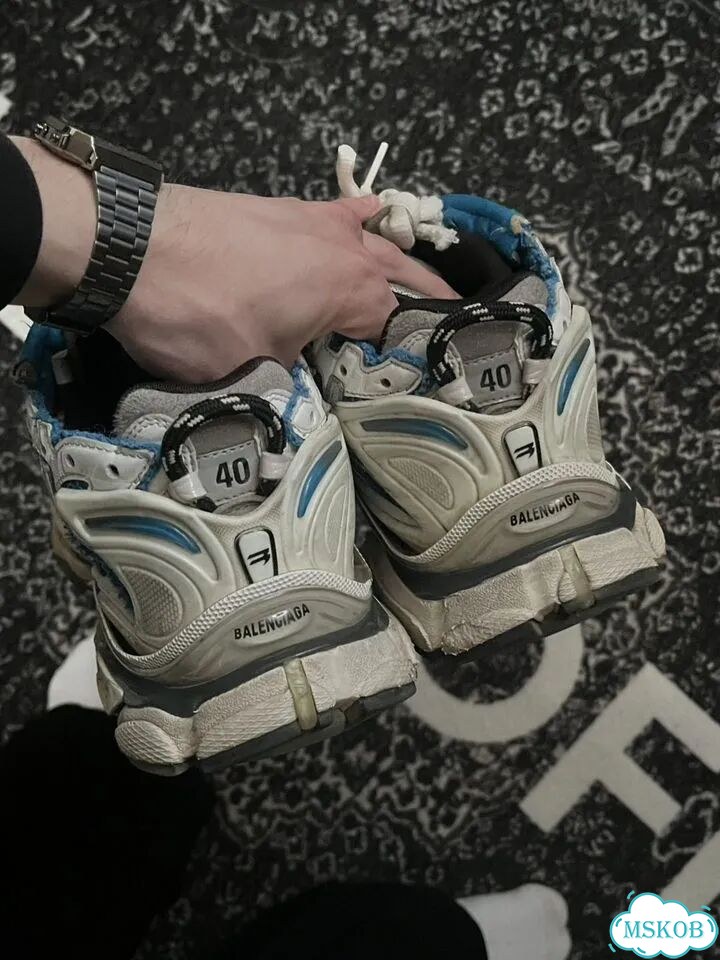 Balenciaga runner white blue фото 4