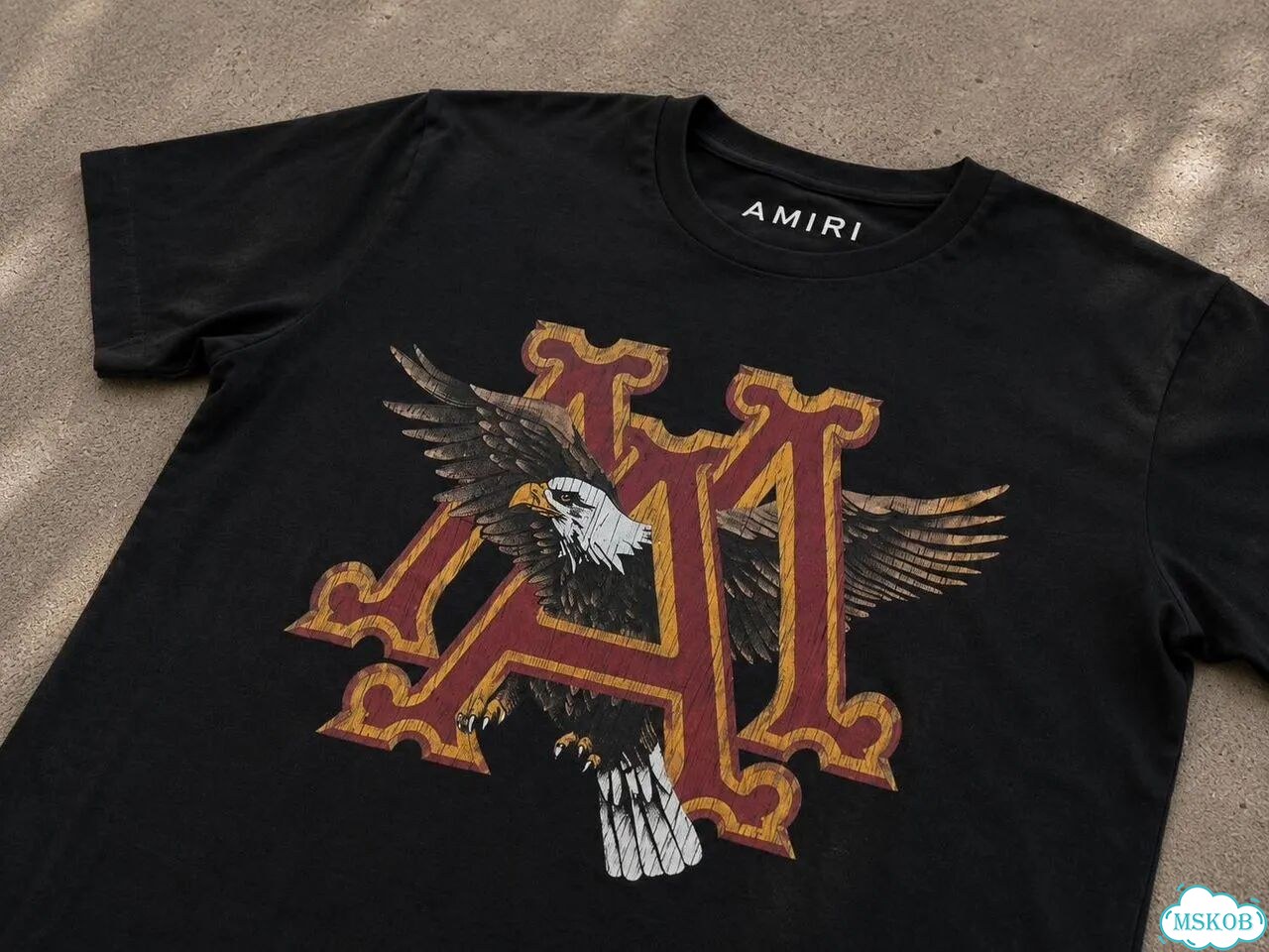 Футболка Amiri Eagle Черная фото 4