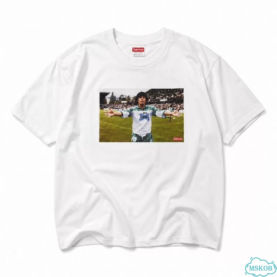 Футболка Supreme Maradona “NO drug” White фото 1