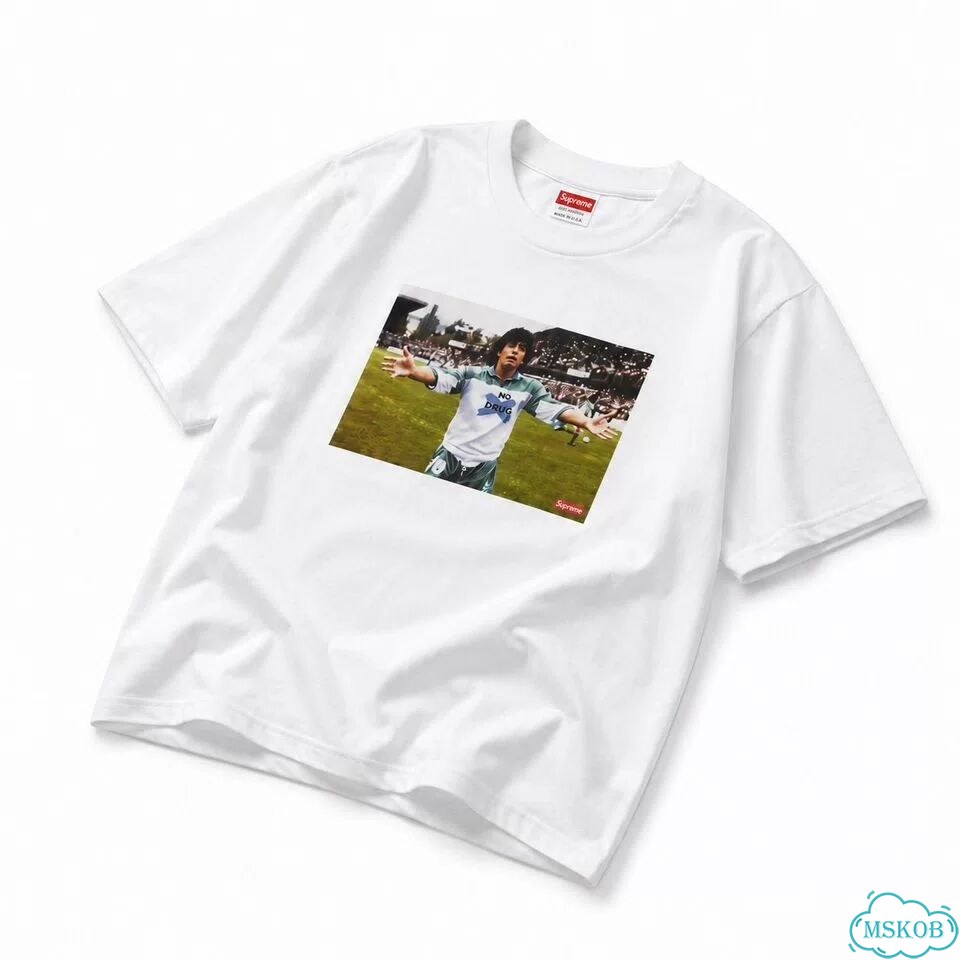 Футболка Supreme Maradona “NO drug” White фото 2