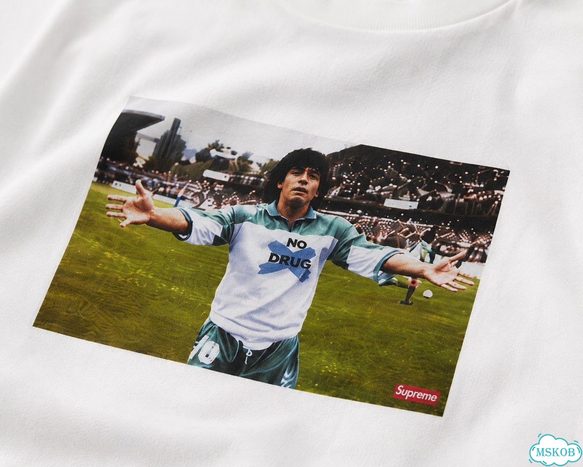 Футболка Supreme Maradona “NO drug” White фото 4