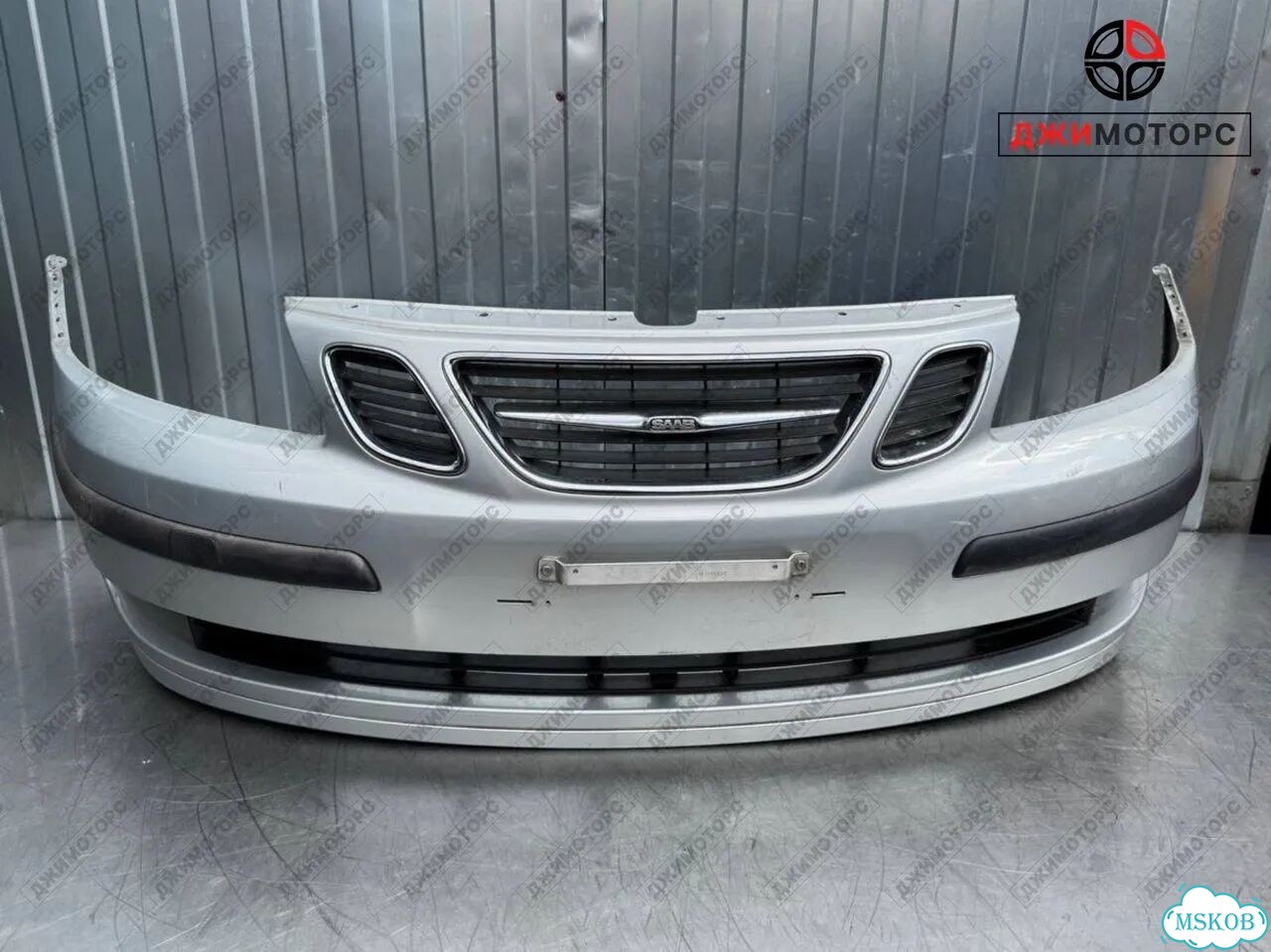 Бампер передний серебристый saab 9-3 2 поколение Седан фото 1